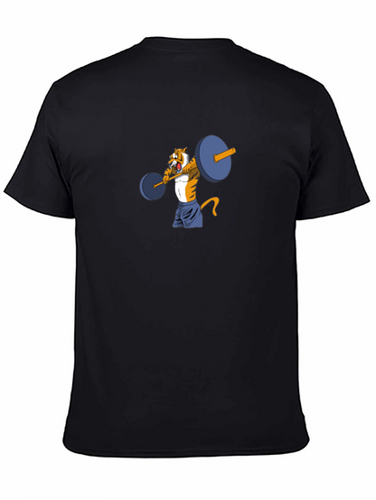 Tiger Lifting Weights Graphic Tee - Black
