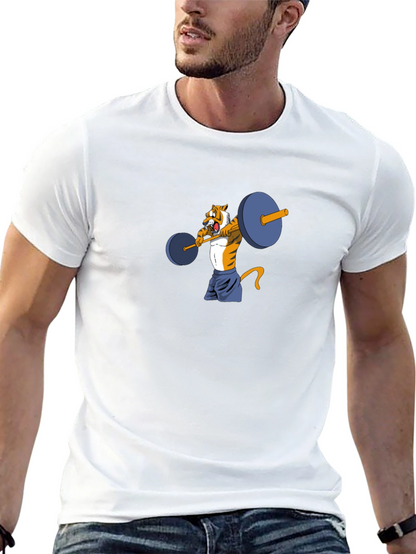 Tiger Lifting Weights Graphic Tee - Black