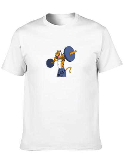 Tiger Lifting Weights Graphic Tee - Black