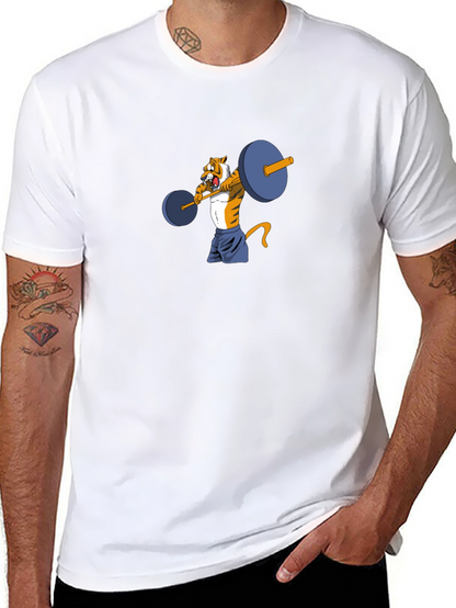 Tiger Lifting Weights Graphic Tee - Black
