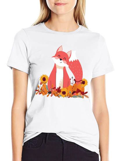 Autumn Fox Graphic Tee - Unisex Black T-Shirt