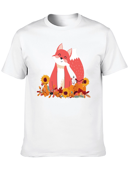 Autumn Fox Graphic Tee - Unisex Black T-Shirt