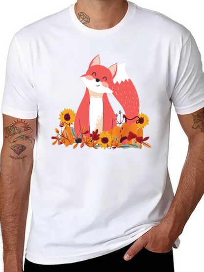 Autumn Fox Graphic Tee - Unisex Black T-Shirt