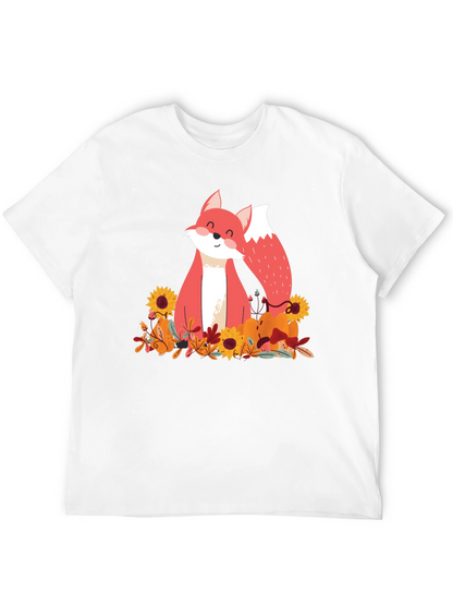 Autumn Fox Graphic Tee - Unisex Black T-Shirt