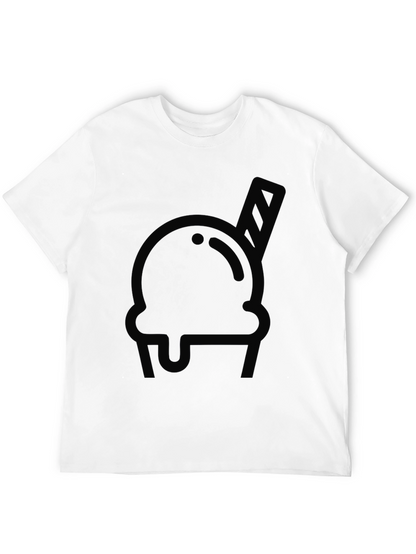 Black Ice Cream Graphic Tee - Cool Design