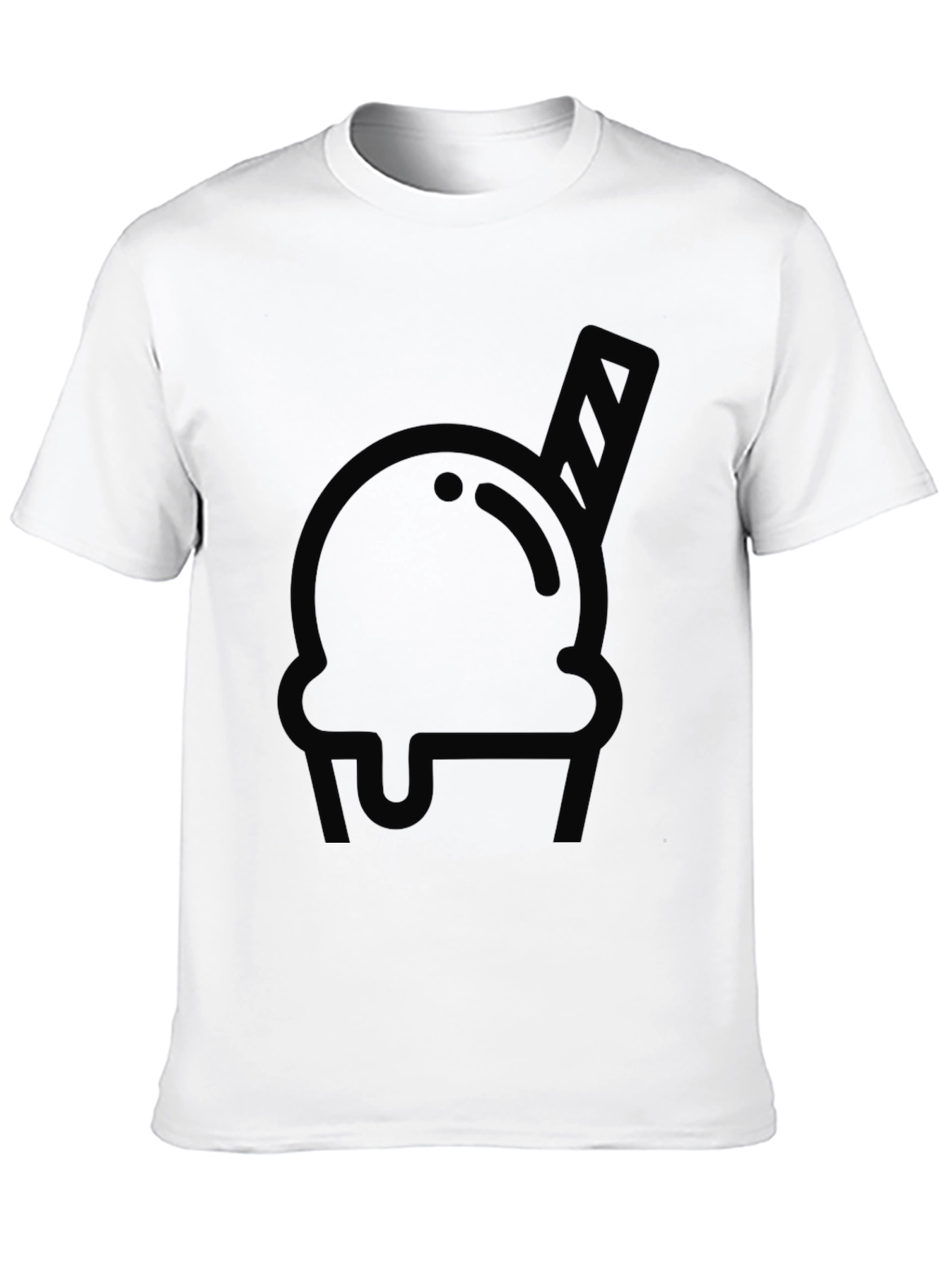 Black Ice Cream Graphic Tee - Cool Design