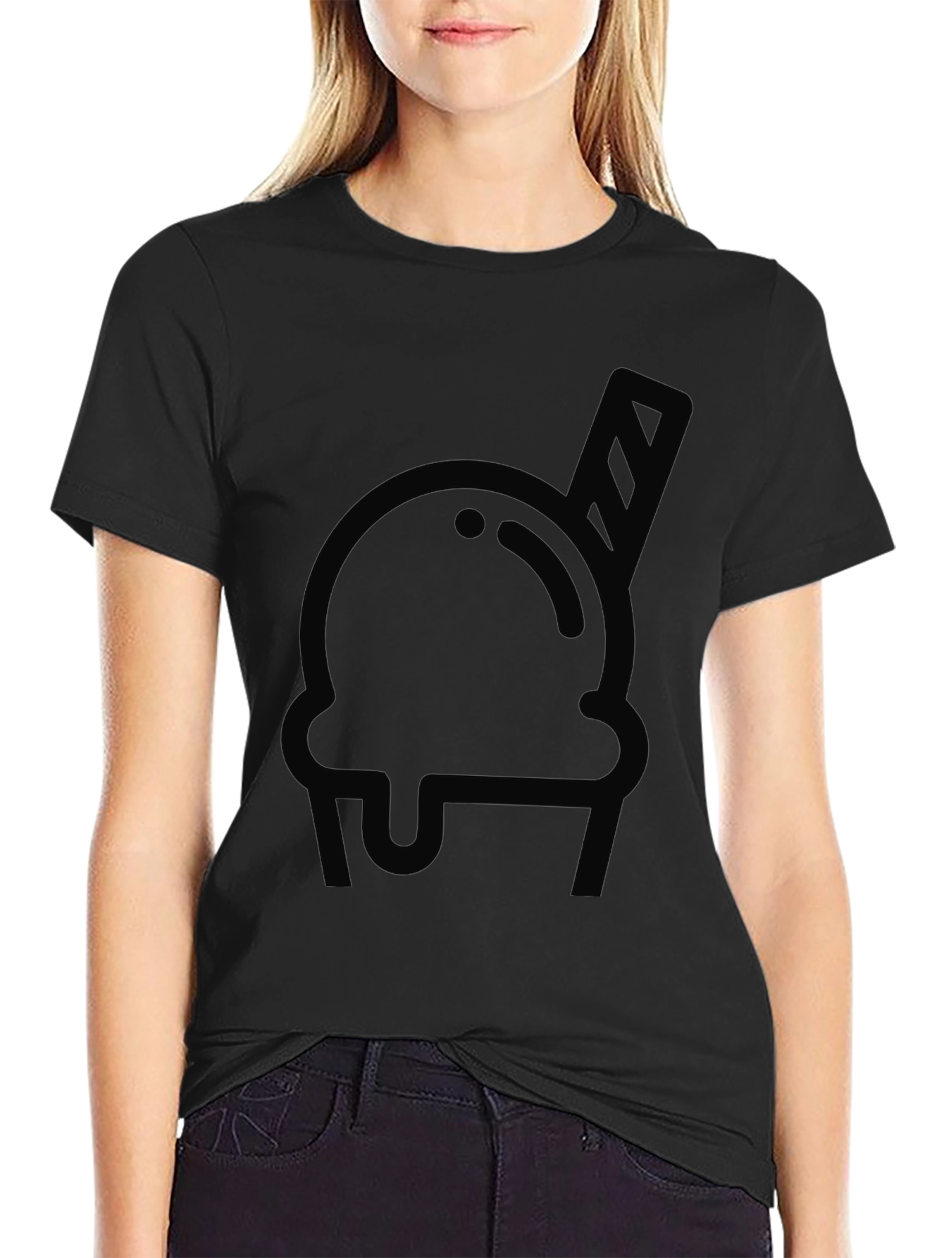 Black Ice Cream Graphic Tee - Cool Design
