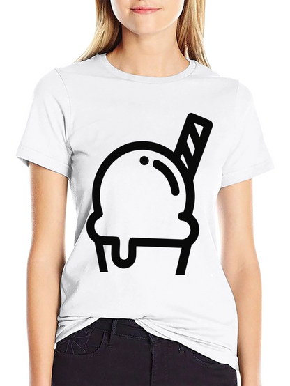 Black Ice Cream Graphic Tee - Cool Design