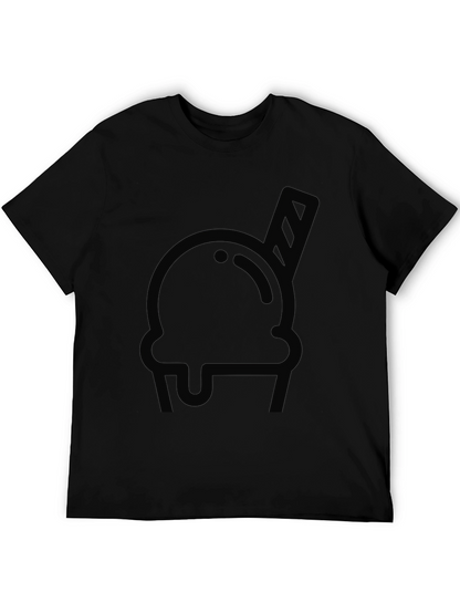 Black Ice Cream Graphic Tee - Cool Design