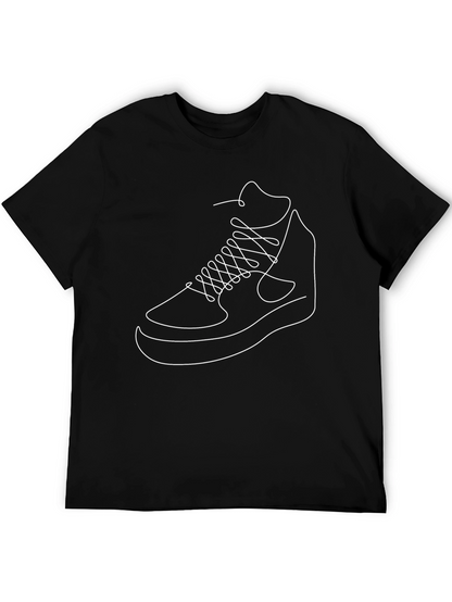 Sneaker Line Art Graphic Tee - Cool Casual Style
