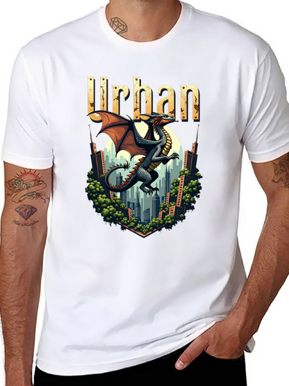 Urban Dragon Graphic Tee - Cityscape Design