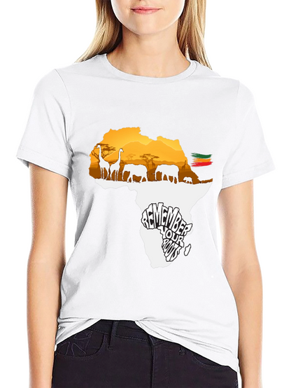 Africa Roots Graphic Tee - Black Cotton T-Shirt