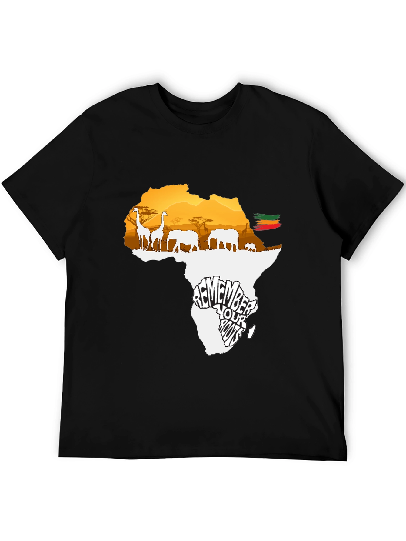 Africa Roots Graphic Tee - Black Cotton T-Shirt