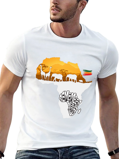 Africa Roots Graphic Tee - Black Cotton T-Shirt