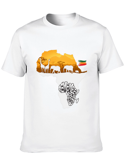 Africa Roots Graphic Tee - Black Cotton T-Shirt