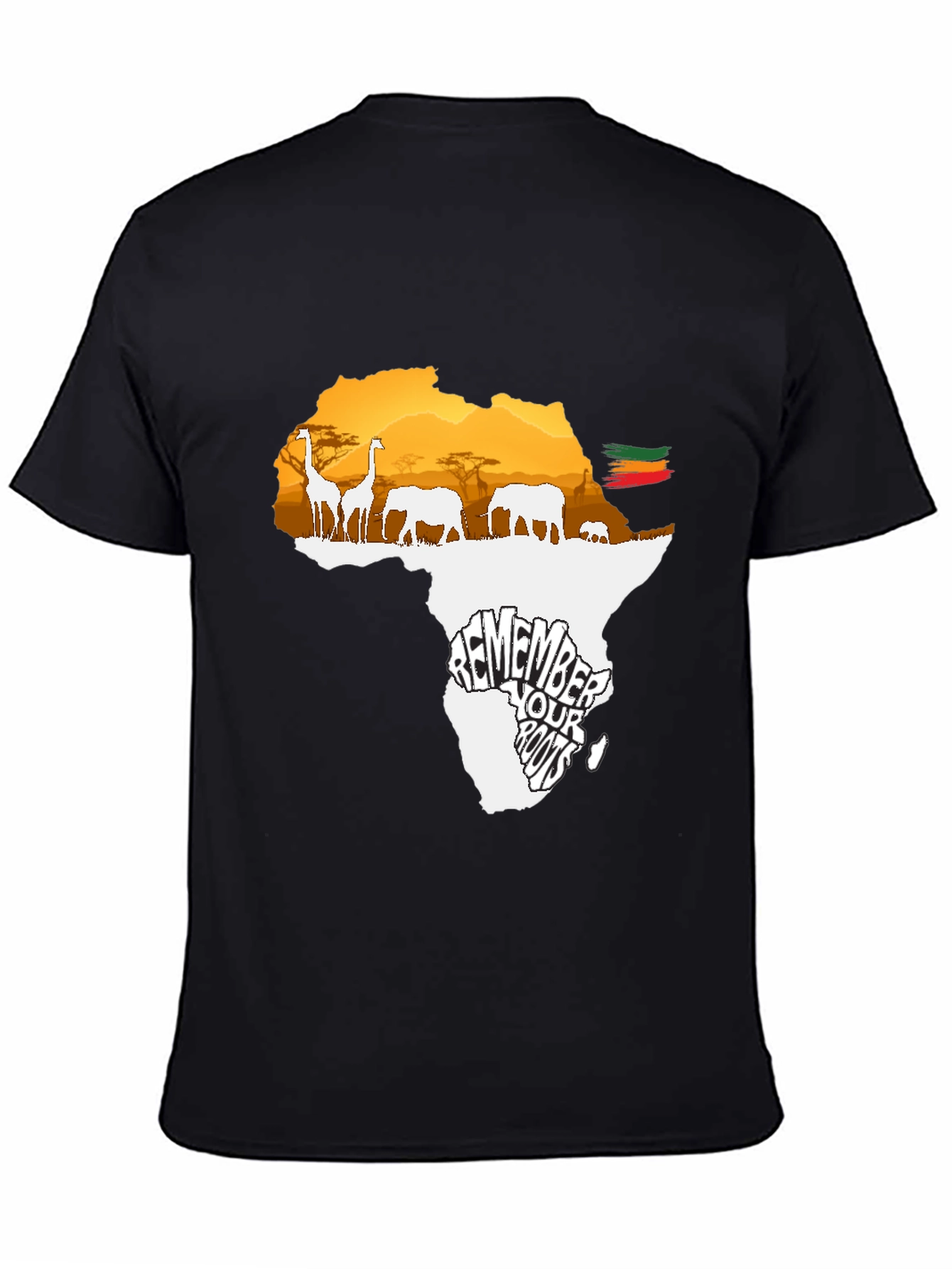 Africa Roots Graphic Tee - Black Cotton T-Shirt