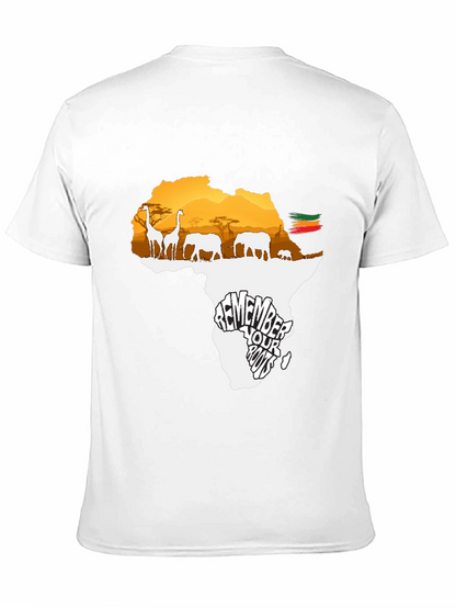 Africa Roots Graphic Tee - Black Cotton T-Shirt