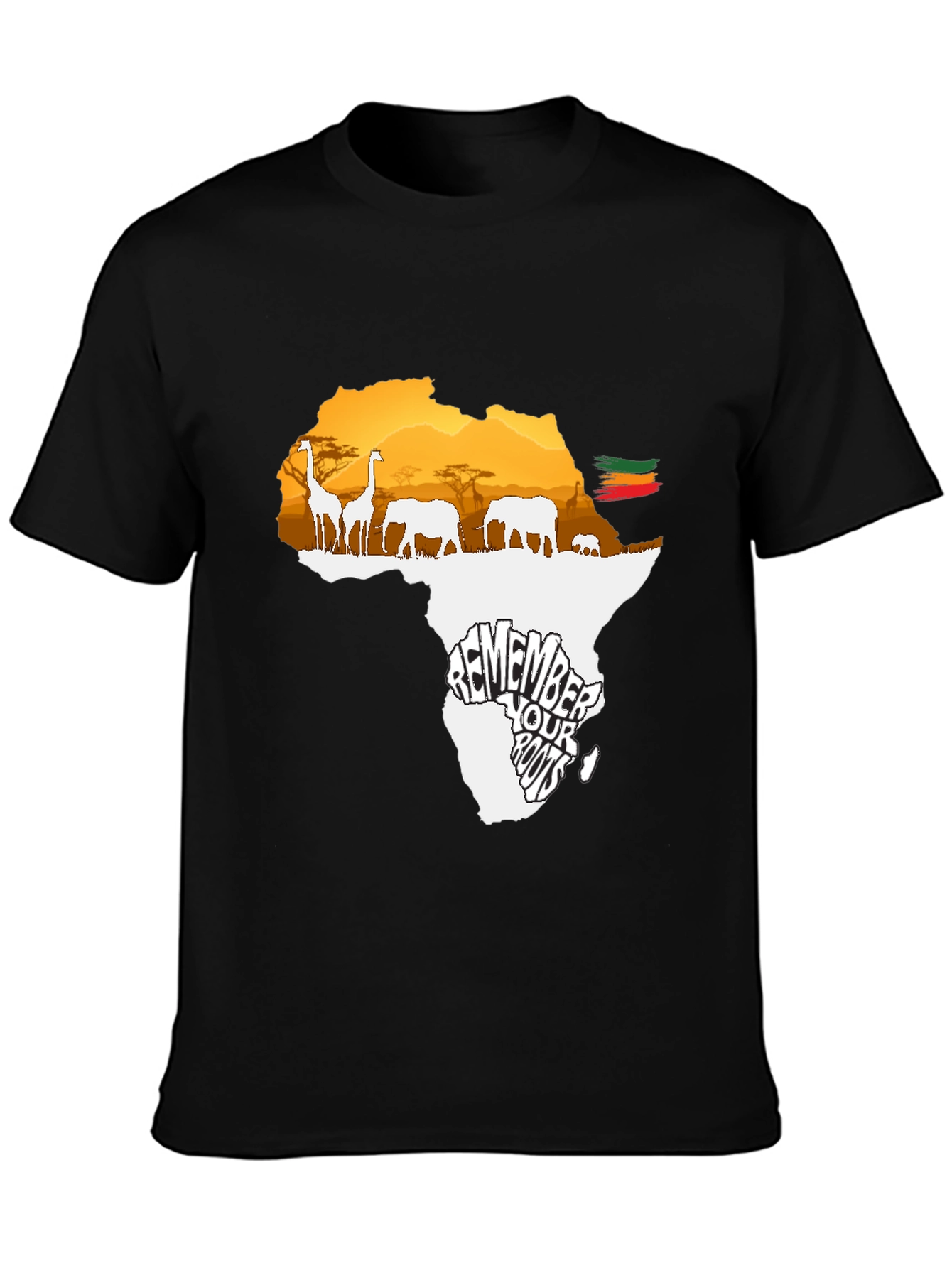 Africa Roots Graphic Tee - Black Cotton T-Shirt