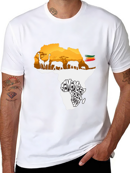 Africa Roots Graphic Tee - Black Cotton T-Shirt