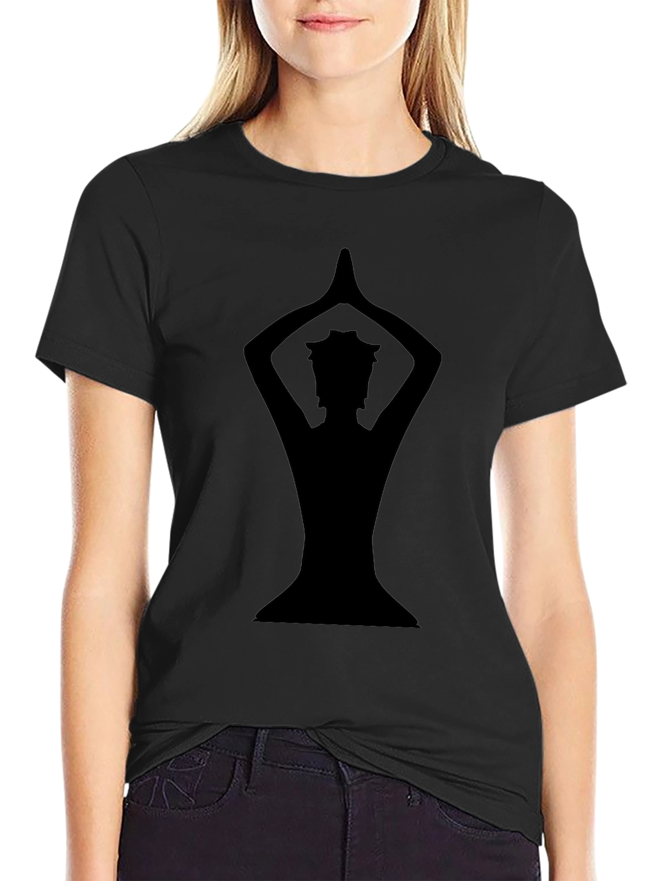 Yoga Silhouette Black Graphic Tee