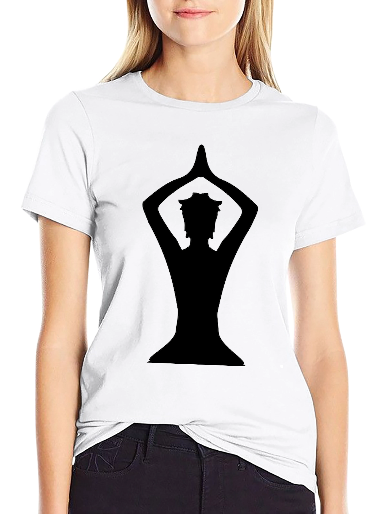 Yoga Silhouette Black Graphic Tee
