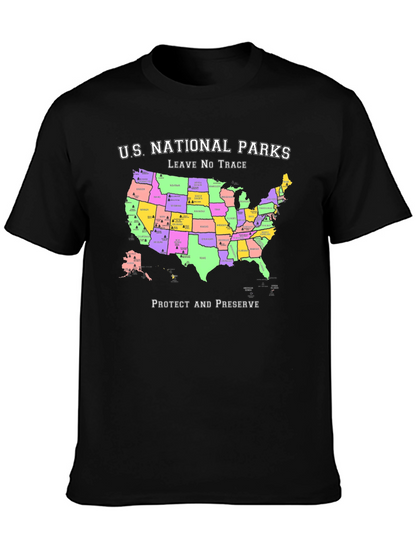 US National Parks Map T-Shirt - Protect & Preserve
