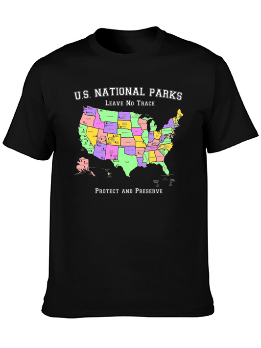 US National Parks Map T-Shirt - Protect & Preserve