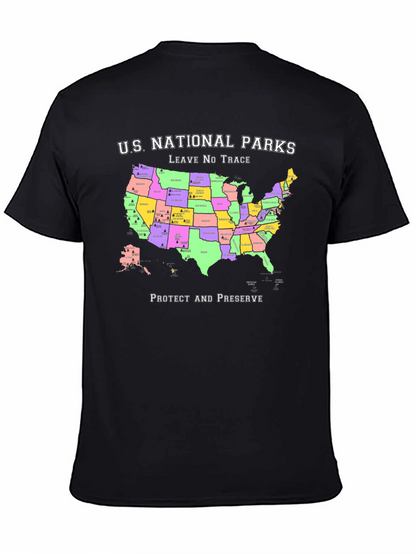 US National Parks Map T-Shirt - Protect & Preserve