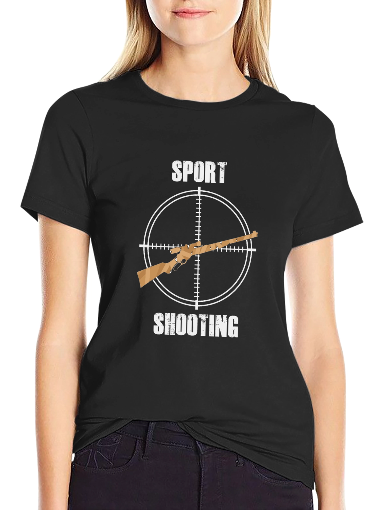 Sport Shooting T-Shirt - Hunting Rifle Design