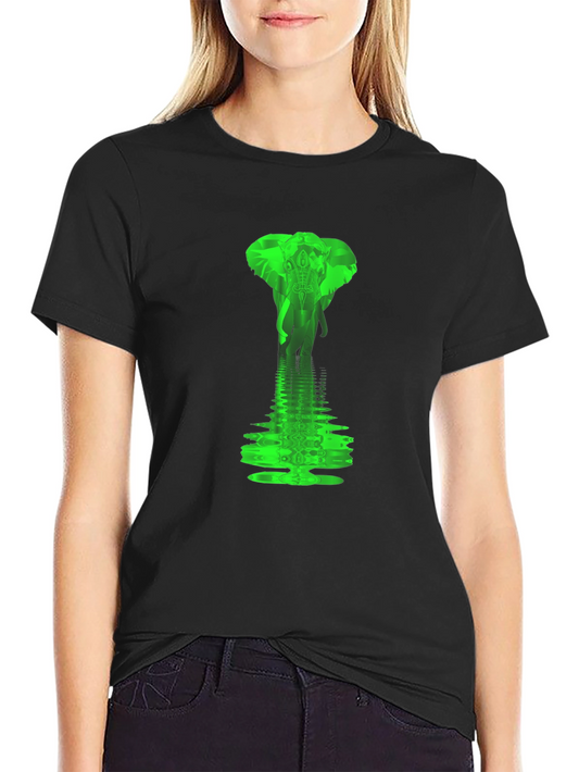Black Elephant Water Reflection Graphic Tee