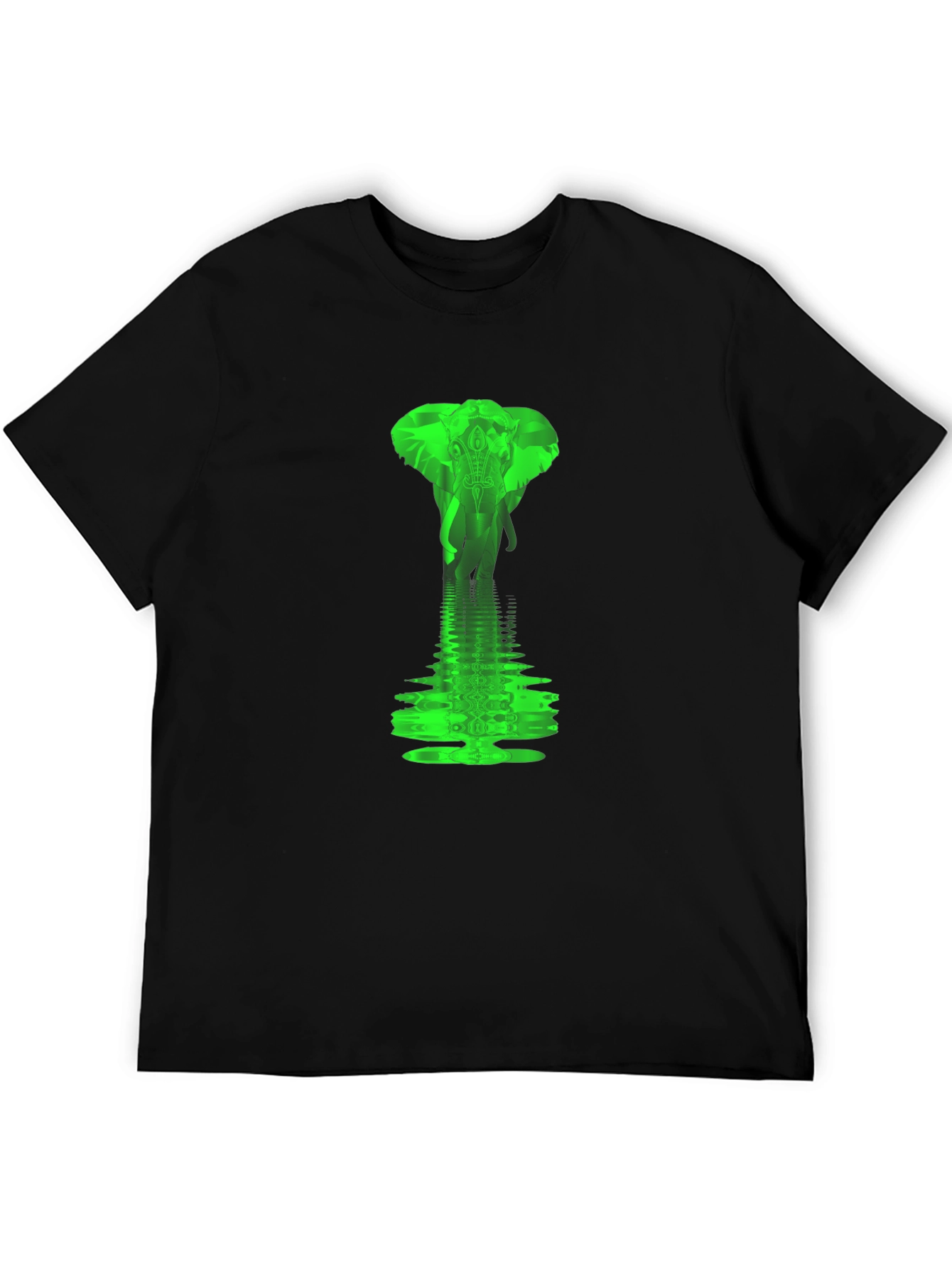 Black Elephant Water Reflection Graphic Tee