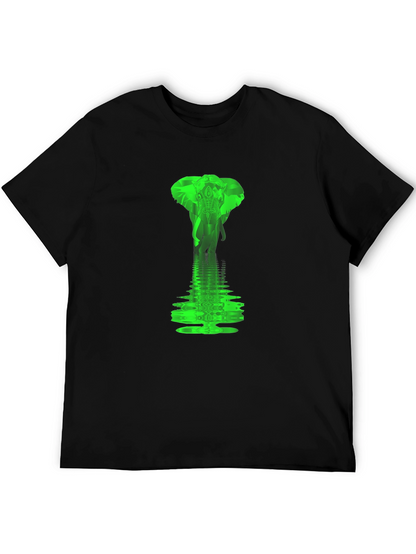 Black Elephant Water Reflection Graphic Tee