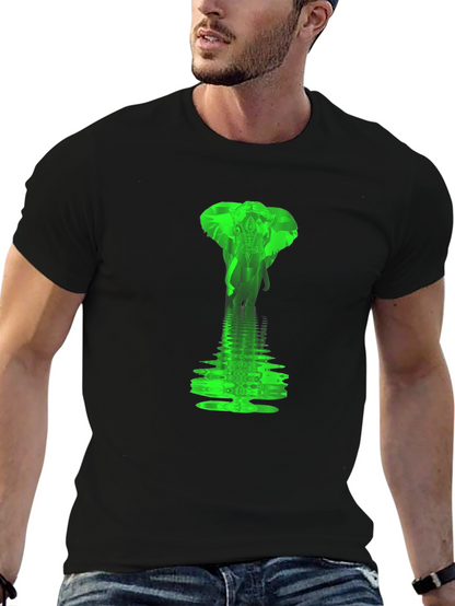 Black Elephant Water Reflection Graphic Tee