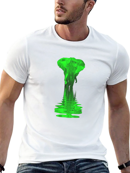 Black Elephant Water Reflection Graphic Tee