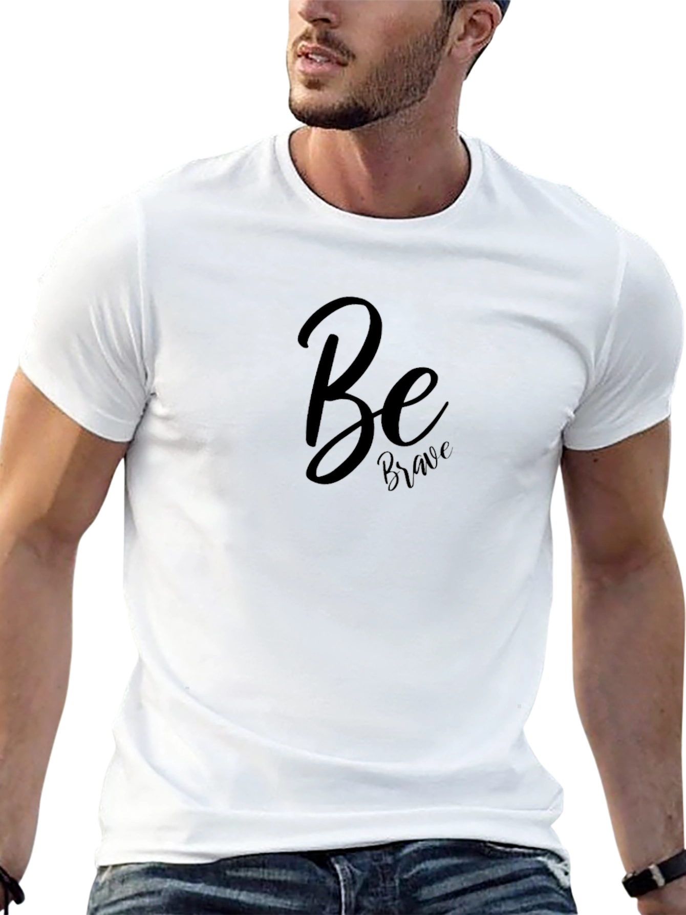 Be Brave Black Graphic Tee - Modern Casual Shirt