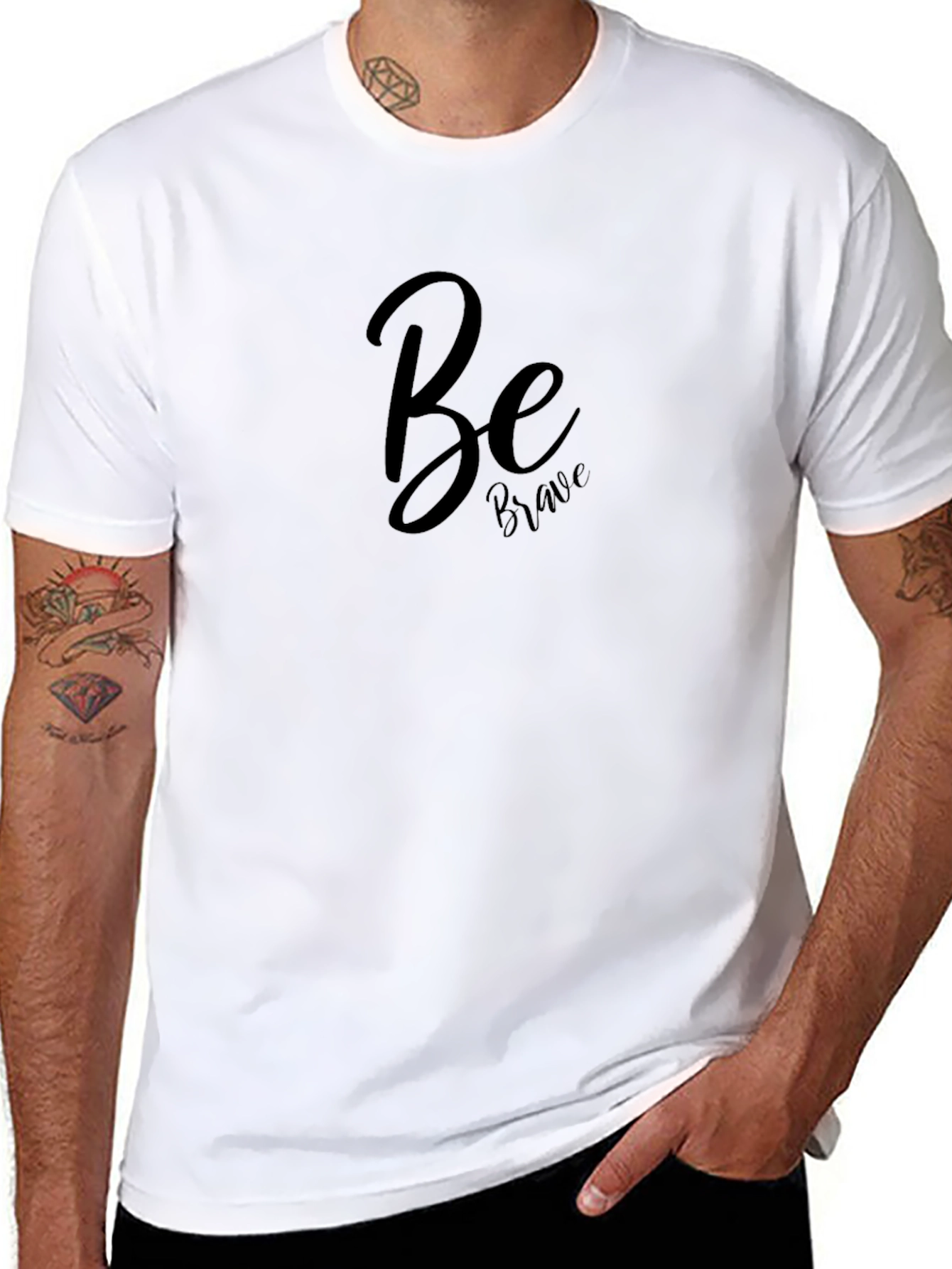 Be Brave Black Graphic Tee - Modern Casual Shirt