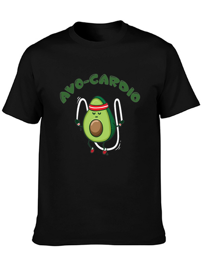 Avo-Cardio Black T-Shirt - Avocado Exercise Tee