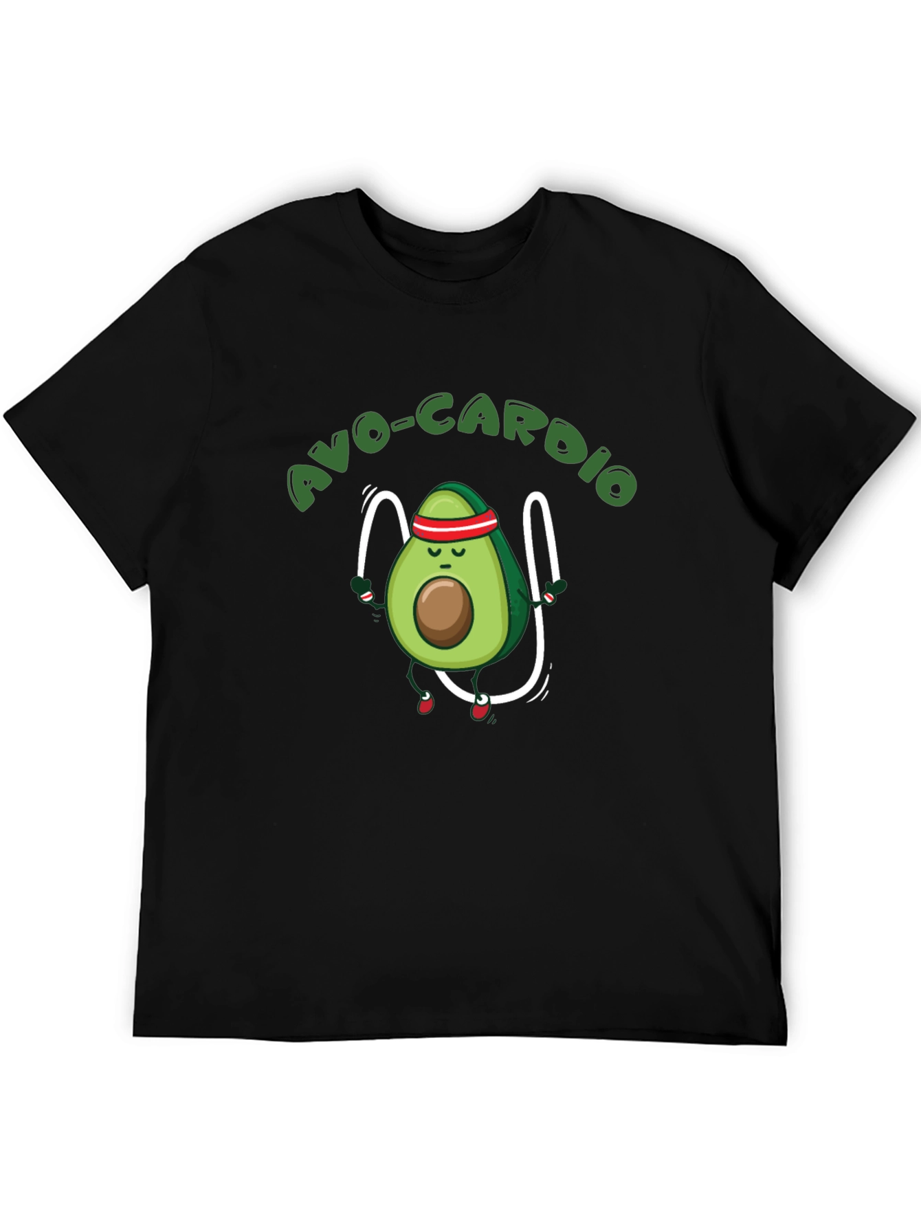Avo-Cardio Black T-Shirt - Avocado Exercise Tee