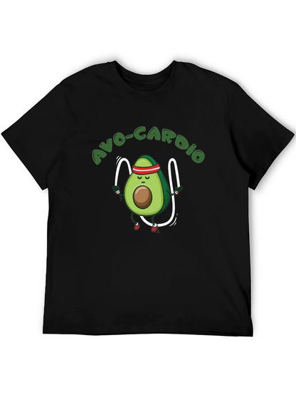 Avo-Cardio Black T-Shirt - Avocado Exercise Tee