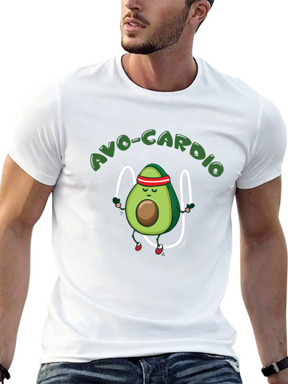 Avo-Cardio Black T-Shirt - Avocado Exercise Tee