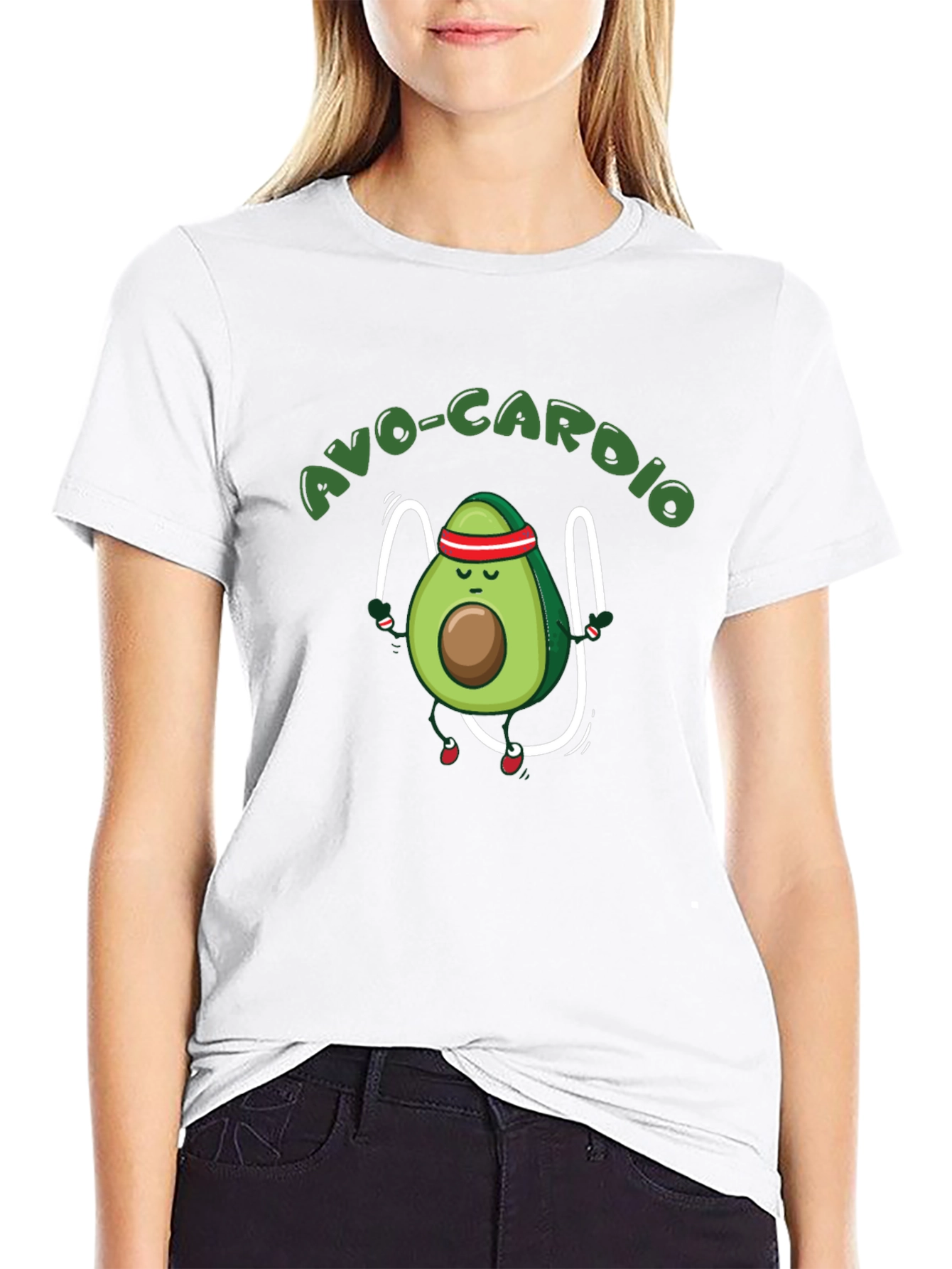 Avo-Cardio Black T-Shirt - Avocado Exercise Tee