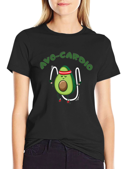 Avo-Cardio Black T-Shirt - Avocado Exercise Tee
