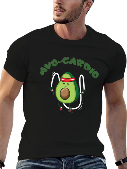 Avo-Cardio Black T-Shirt - Avocado Exercise Tee