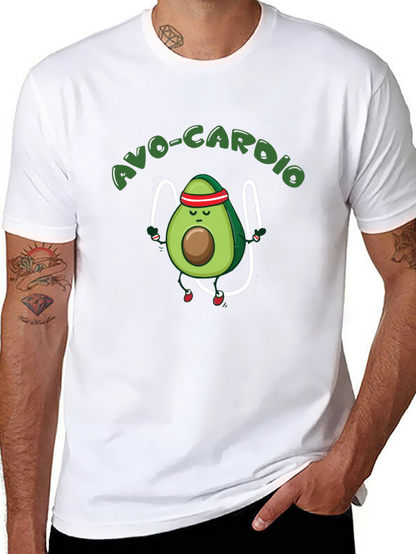 Avo-Cardio Black T-Shirt - Avocado Exercise Tee