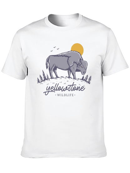 Yellowstone Wildlife Graphic Tee - Bison Design