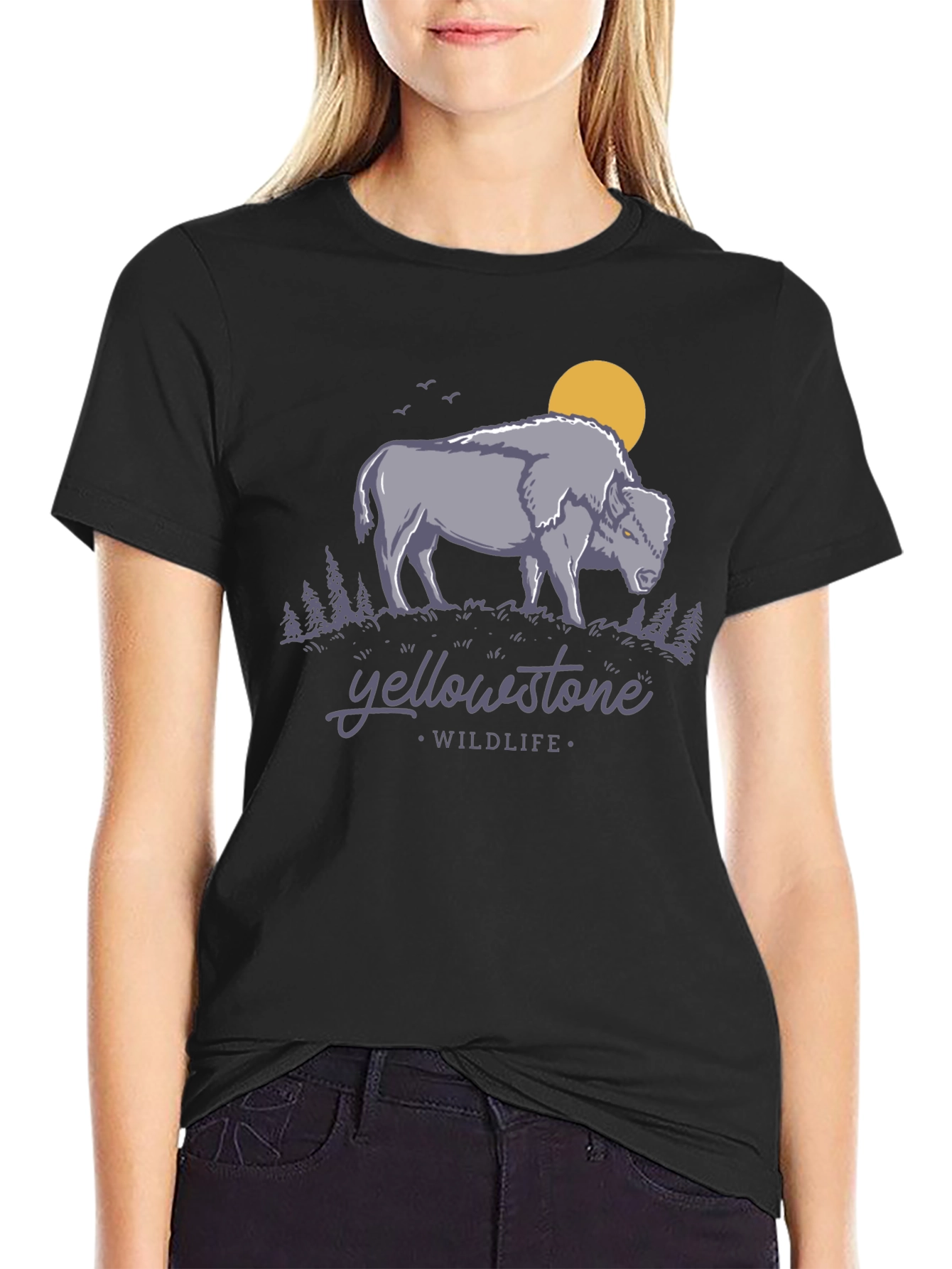 Yellowstone Wildlife Graphic Tee - Bison Design