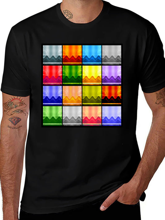 Abstract Color Block Graphic Tee