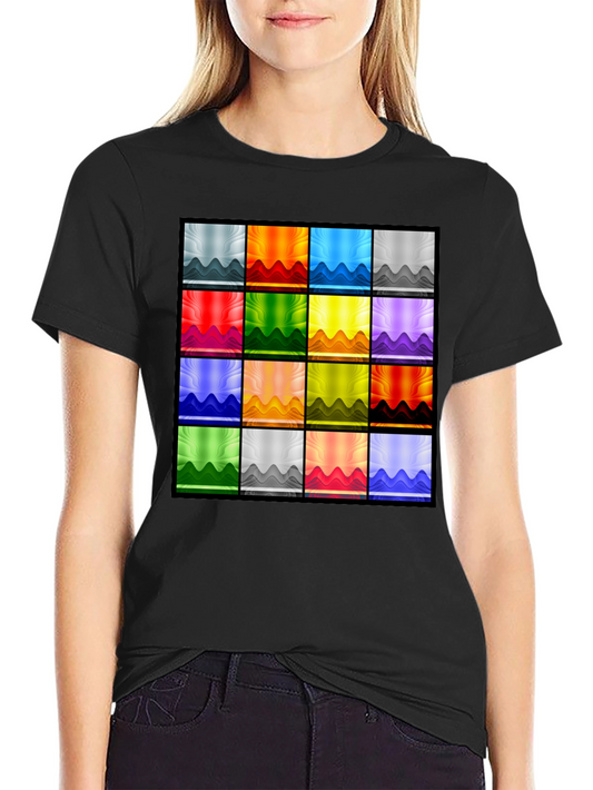 Abstract Color Block Graphic Tee