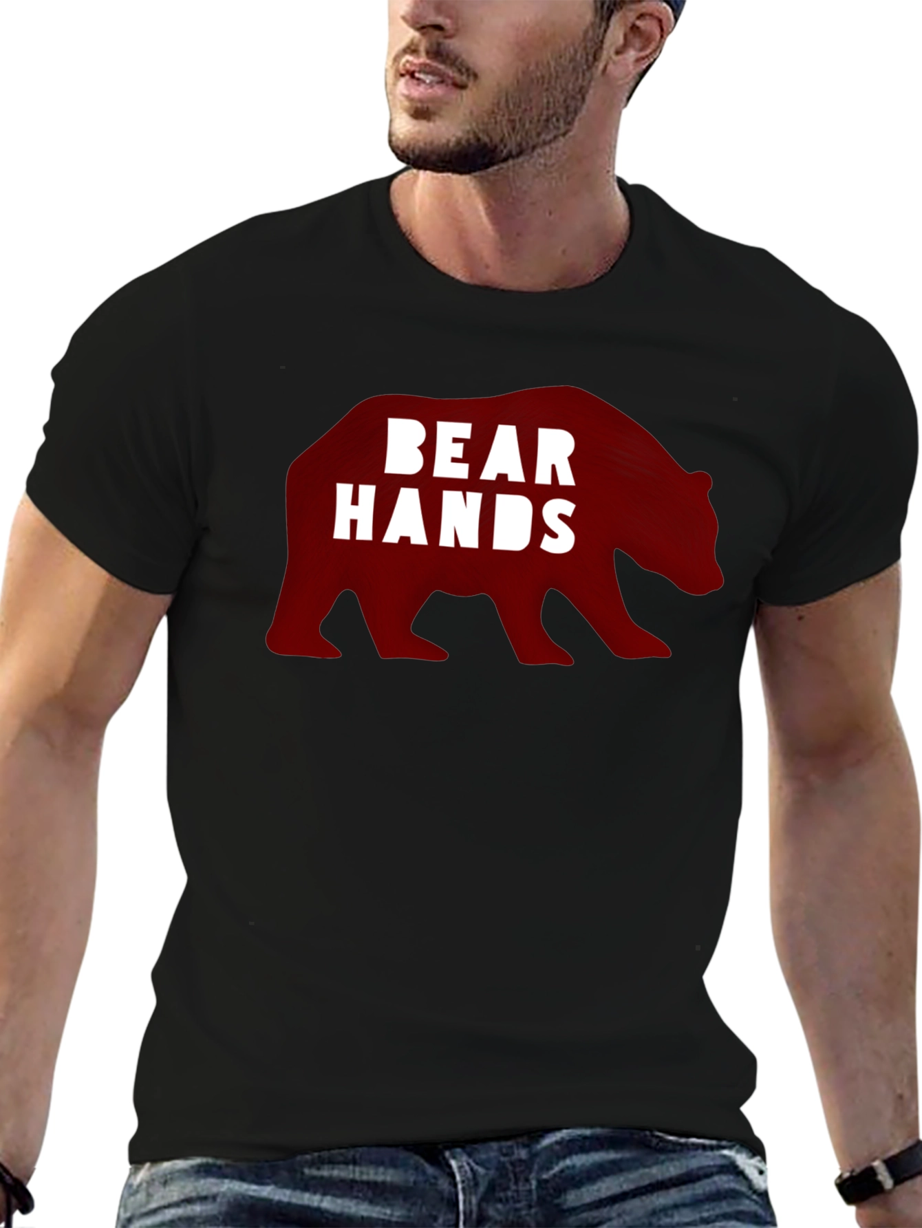 Bear Hands Graphic Black T-Shirt