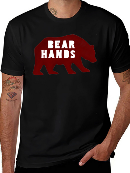 Bear Hands Graphic Black T-Shirt